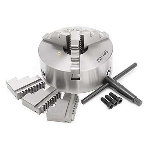 8 Inch 200mm 3 Jaw Self Centering Lathe Chuck SANOU K11-200 Metal Scroll Chucks for CNC Drilling Milling Machine - San Tools Dubai (image 1)