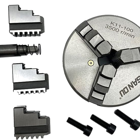 100mm 3 Jaw Chuck SANOU 4 Inch 3 Jaw Lathe Chuck K11 100 Metal Chuck Self-Centering - San Tools Dubai (image 1)