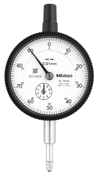 Mitutoyo 2046A Dial Indicator Metric Lug Back ISO Type, Range 10mm
