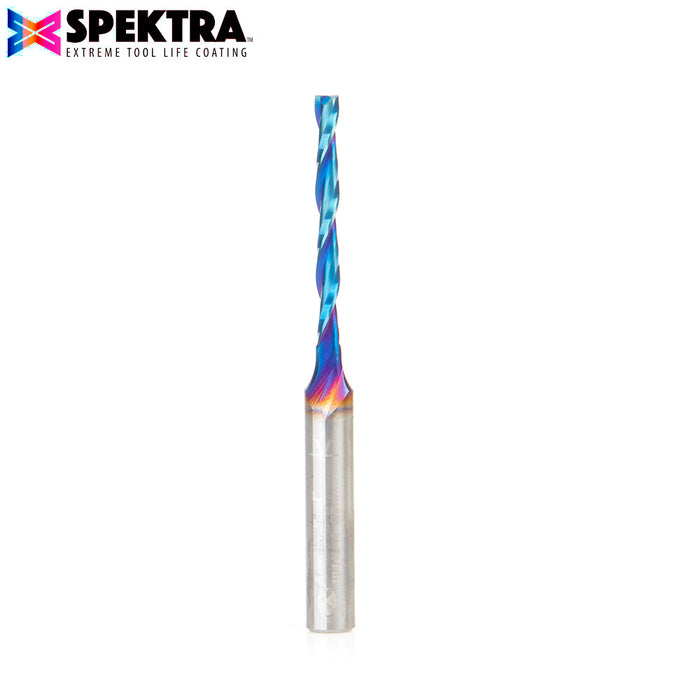 48442-K Solid Carbide CNC Spektra™ Extreme Tool Life Coated Foam Cutting Up-Cut Square End Spiral 3mm Dia x 28mm x 6mm Shank x 64mm Long Router Bit