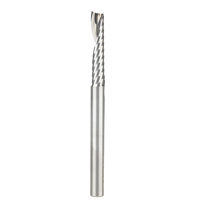 51497 Metric Solid Carbide CNC Spiral 'O' Single Flute, Plastic Cutting 6mm Dia x 30mm x 6mm Shank x 75mm Long Up-Cut Router Bit