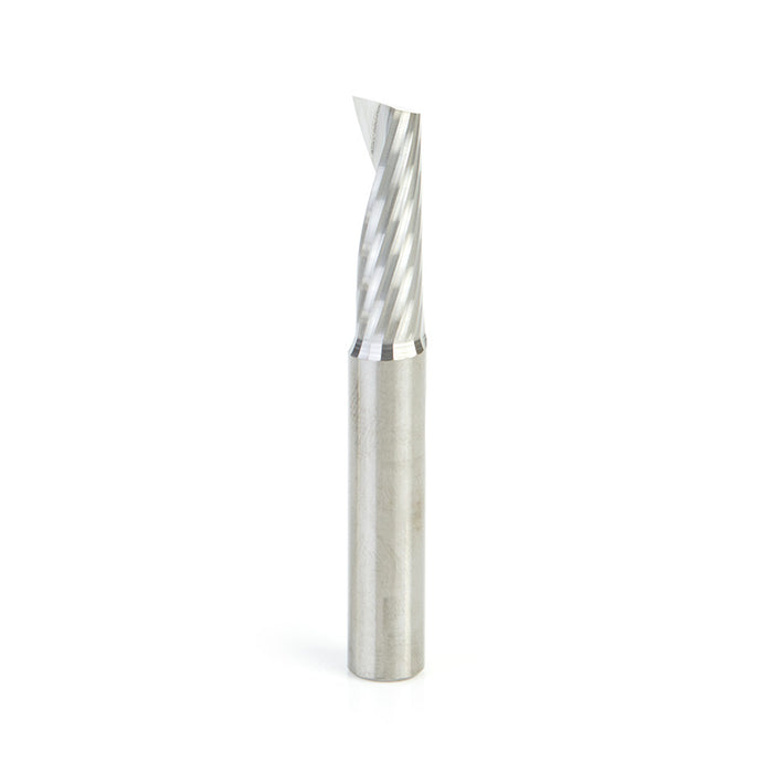 57327 Metric Solid Carbide CNC Spiral 'O' Single Flute, Plastic Cutting 10mm Dia x 30mm x 10mm Shank x 76mm Long Up-Cut Router Bit