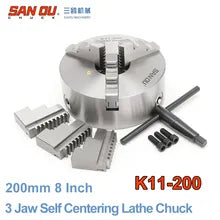 8 Inch 200mm 3 Jaw Self Centering Lathe Chuck SANOU K11-200 Metal Scroll Chucks for CNC Drilling Milling Machine UAE