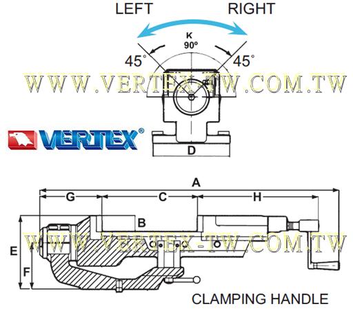 VERTEX Tilting Hydraulic Machine Vise,VHT-4U,6U