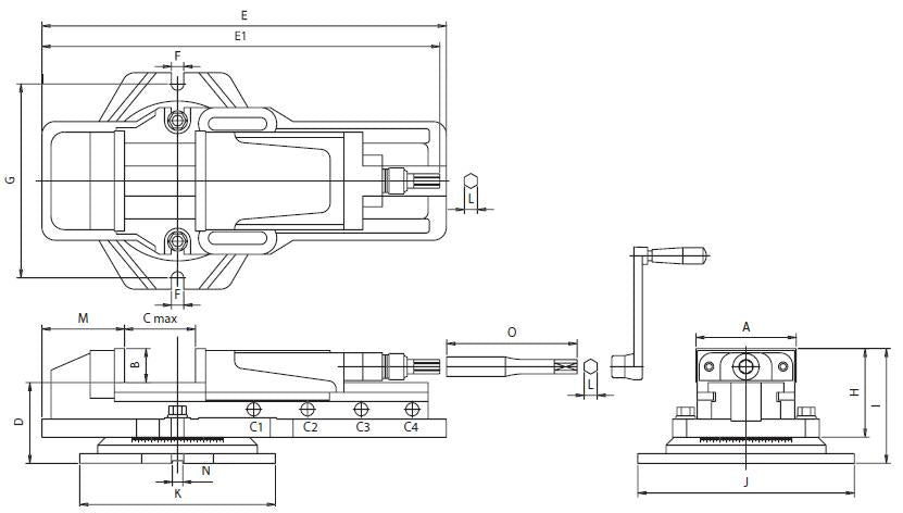 Vertex Hydraulic Vise - Machine Vises,VH-4,5,6,8,8L,12