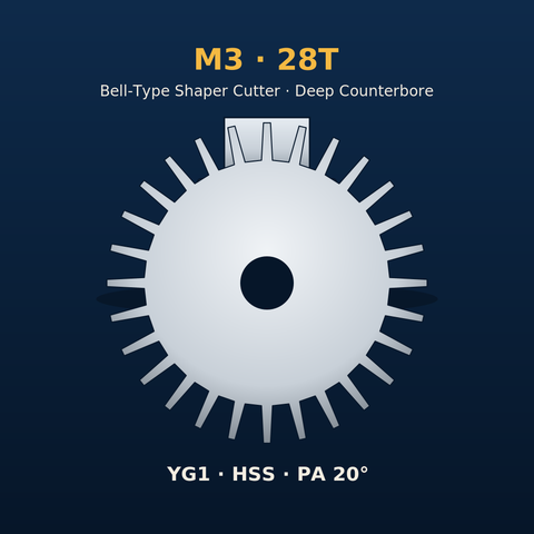 YG1 Bell-Type Gear Shaper Cutter Module 3 - 28T HSS