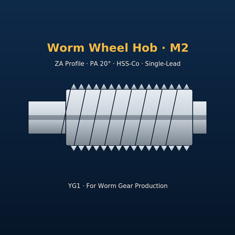 YG1 Worm Wheel Hob Module 2 - PA 20° HSS-Co Single-Lead