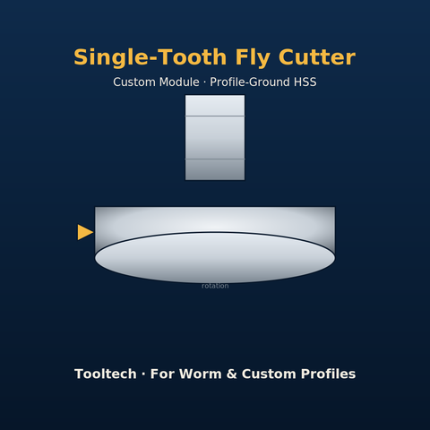 Tooltech Single-Tooth Fly Cutter for Custom Gear Profiles