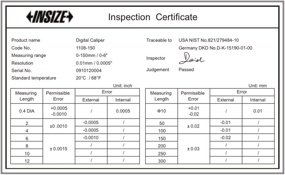 1108 Insize - Digital Vernier Caliper -Range 0-150 | 0-200 | 0-300 | 6 Inch | 8 Inch | 12 Inch UAE